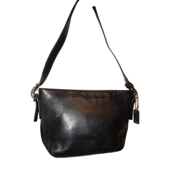 Coach Vintage Mini Smooth Black Leather Wristlet Handbag - Picture 1 of 9